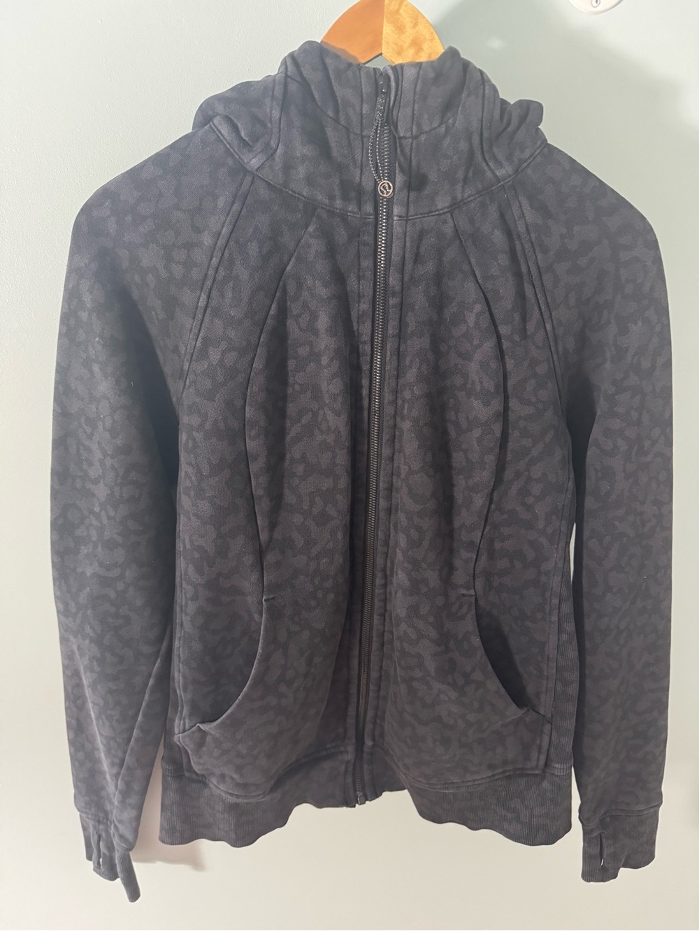 lululemon Black Cheetah Scuba Full Zip Up
